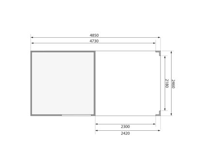 96519 dreveny domek karibu qubic 1 pristavek 226 cm 79847 natur lg2479
