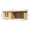 119951 1 dreveny domek karibu kerko 4 pristavek 280 cm vcetne zadni a bocni steny 82946 natur lg2979