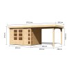 119981 1 dreveny domek karibu kerko 5 pristavek 280 cm 9199 natur lg2989