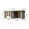 122468 1 dreveny domek karibu askola 5 pristavek 240 cm vcetne zadni a bocni steny 9157 terragrau lg3278