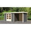 122468 2 dreveny domek karibu askola 5 pristavek 240 cm vcetne zadni a bocni steny 9157 terragrau lg3278