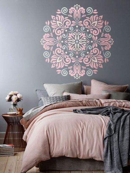 stencil flower bedroom sablona kvetina loznice