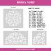 stencil mandala flower sizes