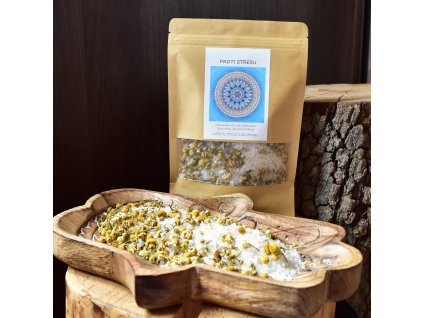 Aromaterapeutická himalájská sůl PROTI STRESU - heřmánek, polní máta, santalové dřevo 300g