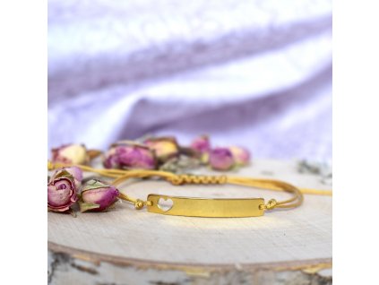 Shamballa náramek LÁSKA - chirurgická ocel gold, nylon