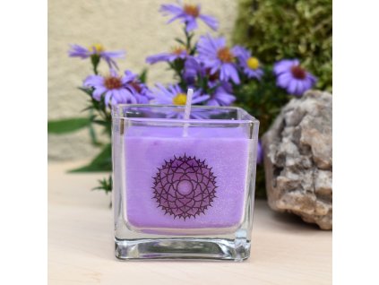 Čakrová aromaterapeutická svíčka PRO 7. ČAKRU