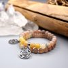 Náramek z minerálů RADOST A LÁSKA 2. čakra - Svádhišthána - zlatý topaz, měsíční kámen, chirurgická ocel