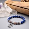 Náramek z minerálů INSPIRACE A KREATIVITA 5. čakra - Višuddhi - lapis lazuli, botswanský achát, chirurgická ocel