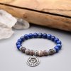 Náramek z minerálů INSPIRACE A KREATIVITA 5. čakra - Višuddhi - lapis lazuli, botswanský achát, chirurgická ocel