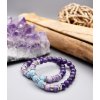 Náramek z minerálů MOUDROST A INTUICE 6. čakra - Ádžňá - ametyst, mauvský nefrit, modrý křemen, chirurgická ocel