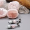 Náušnice z minerálů KRÁSY ŽIVOTA - amazonit, madagaskarský růženín, chirurgická ocel