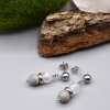 Náušnice STŘÍBRNÝ JASPIS, PUKANÝ KŘIŠŤÁL, chirurgická ocel