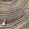 Řetízek s přívěškem z minerálů RAK - měsíční kámen, růžový avanturín, chirurgické ocel