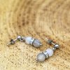 Náušnice z minerálů OCHRANA A LÁSKA - měsíční kámen, labradorit, chirurgická ocel