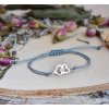Shamballa náramek PROPOJENÁ SRDCE - chirurgická ocel, nylon