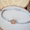 Shamballa náramek LOTOSOVÝ KVĚT rose gold - chirurgická ocel, nylon