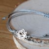 Shamballa náramek LOTOSOVÝ KVĚT - chirurgická ocel, nylon