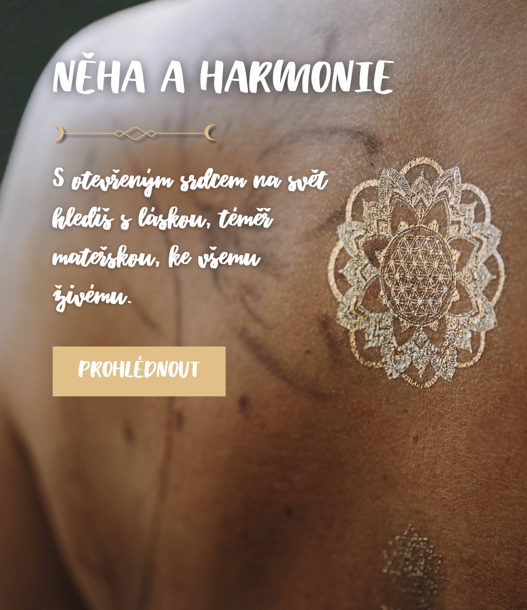 Něha a harmonie - dočasné zlaté tetování