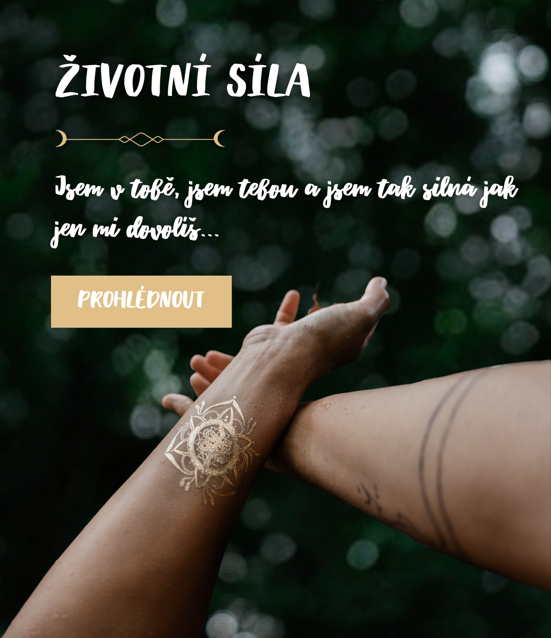 Životní síla - zlaté dočasné tetování