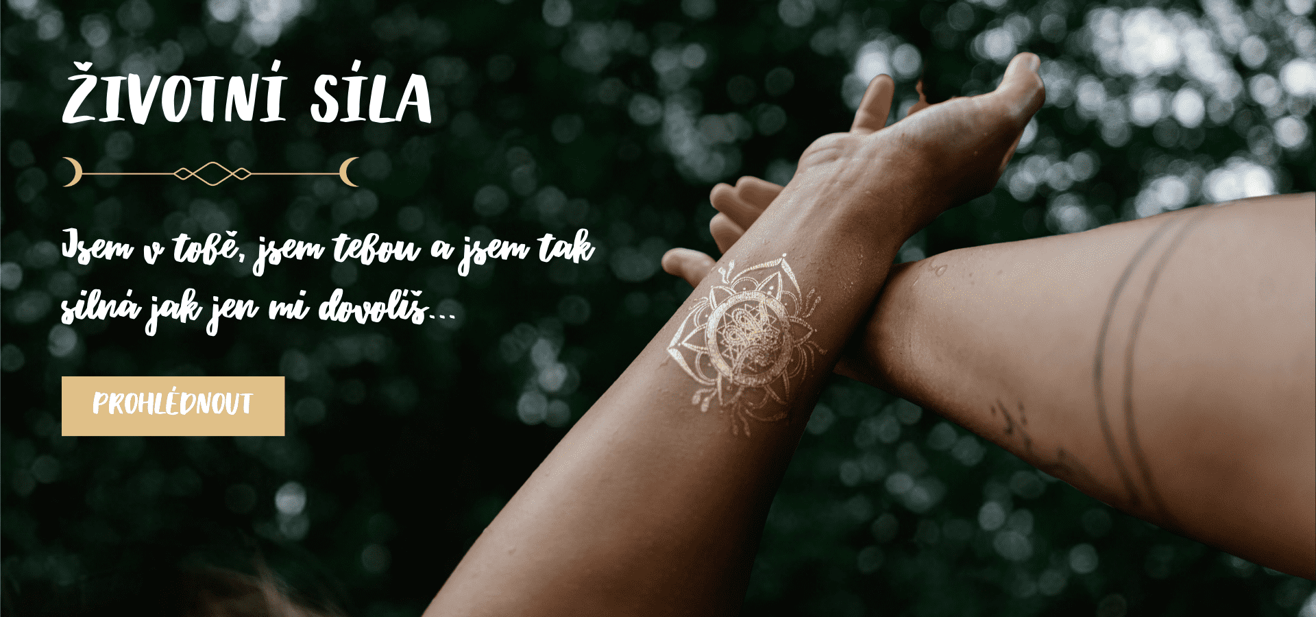 Životní síla -  dočasné zlaté tetování