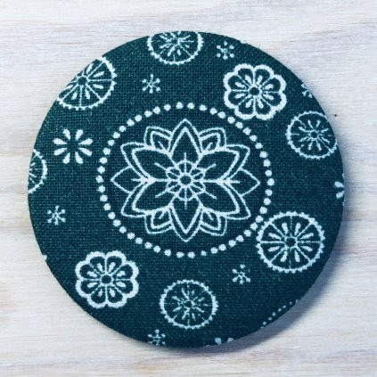 Zrcátko Mandala textilní zelená
