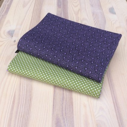 1281, Obal na knihu, zelené puntíky fialový vzor, Decente (1)