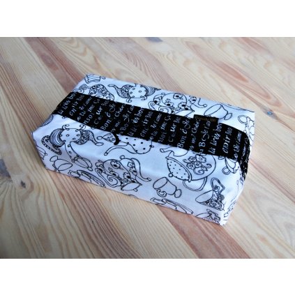 Obal na papírové kapesníky, Čaj a Písmo na bílé, KP1192