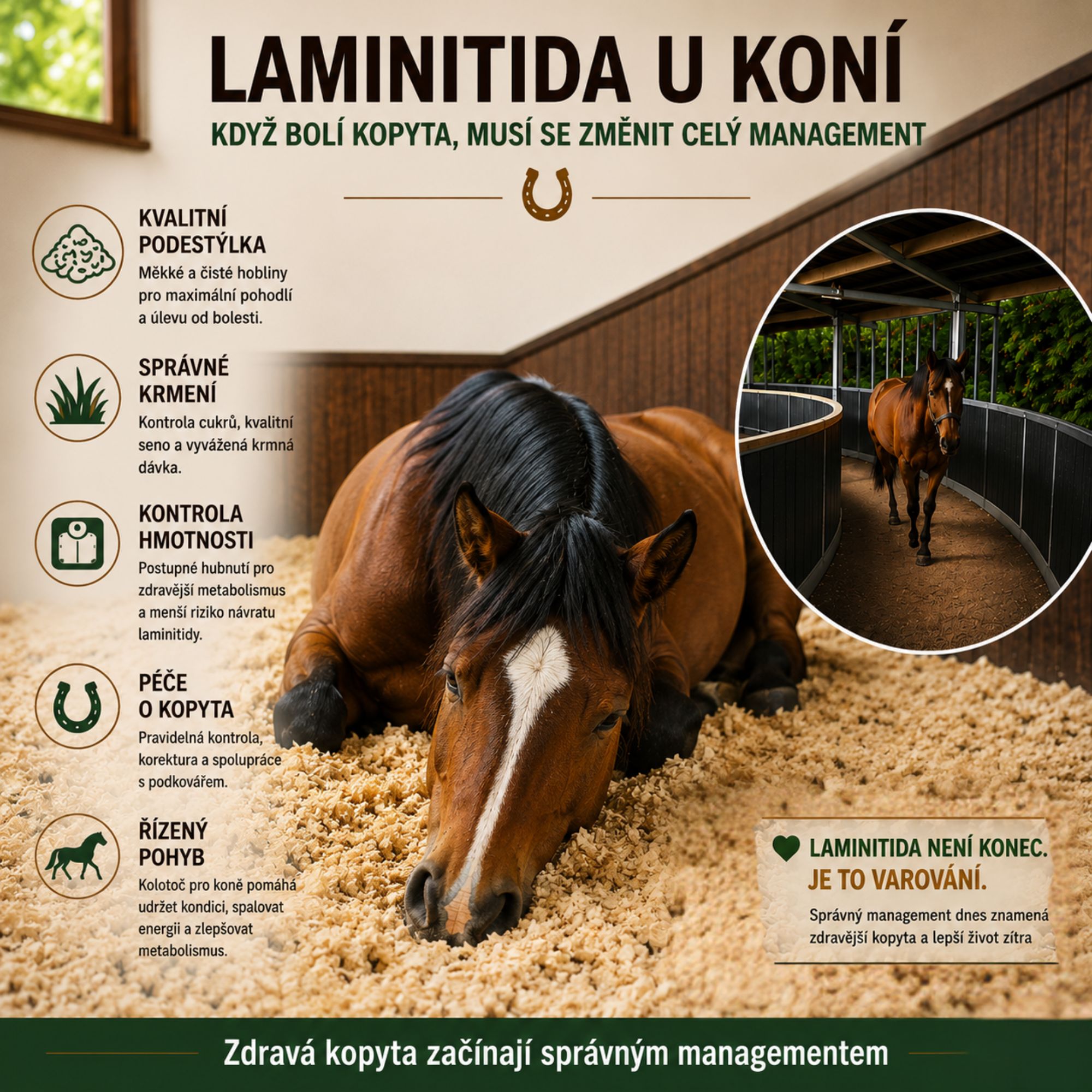 Laminitida u koní: když bolí kopyta, musí se změnit celý management