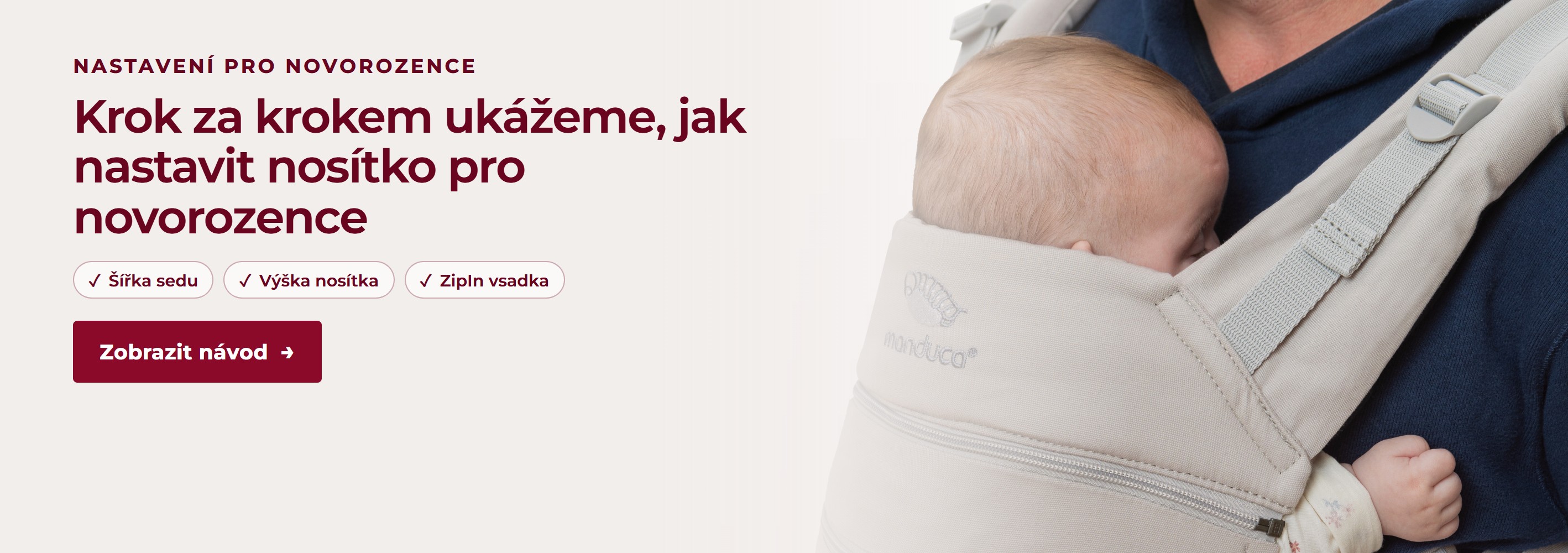 Jak nastavit nosítko pro novorozence