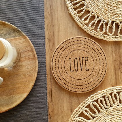Korková podložka Lines "Love"