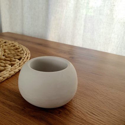 Keramický květináč Stone betonově šedý II