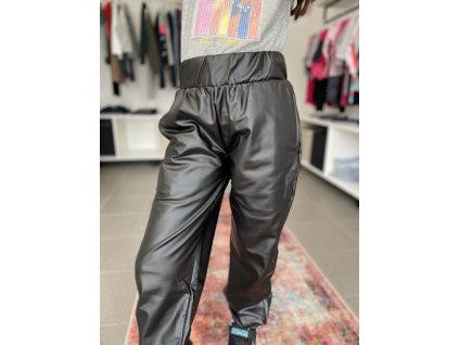 Dívčí kalhoty "LEATHER PANTS"/Černá