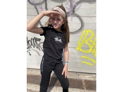 Dívčí tepláková souprava "GLITTER TRESSA"/Černá