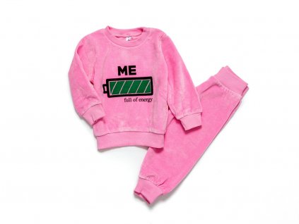 Dívčí teplé pyžamo "Battery" / Růžové