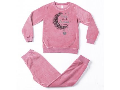 Dívčí bavlněné pyžamo "HAPPEN"/Růžová