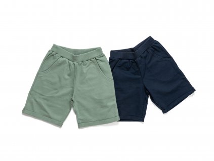 Chlapecké bavlněné kraťasy "BASIC"/Modrá, zelená
