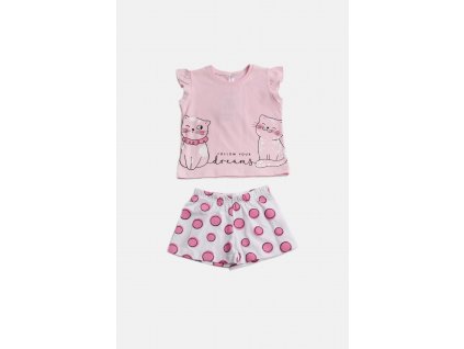 Dívčí bavlněné pyžamo "MEOU"/Růžová, Lila