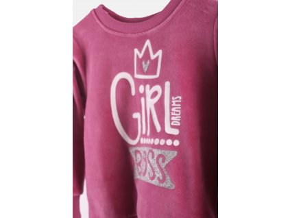 Dívčí velurové pyžamo "BOSS SET"/Růžová