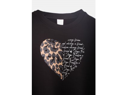 Dívčí bavlněná mikina "HEART BLOUSE"/Černá, červená