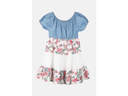 Dívčí letní šaty s rukávem/Modrá