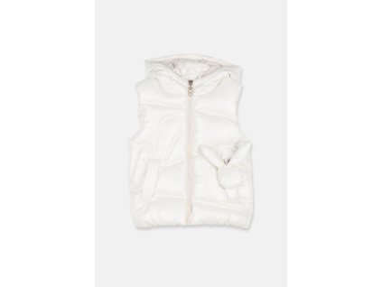 Dívčí vesta s kapucí "GIRL’S PADDED VEST"/Bílá