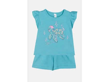 Dívčí bavlněné pyžamo "PRETTY TURTLE"/Zelená