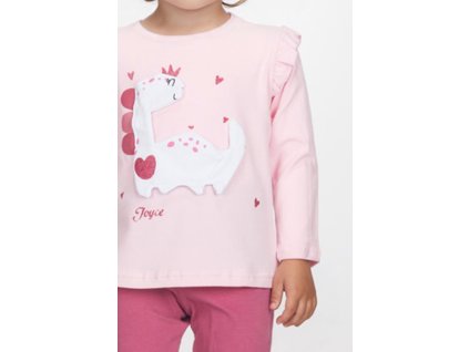 Dívčí legínová souprava "DINO HEART"/Růžová