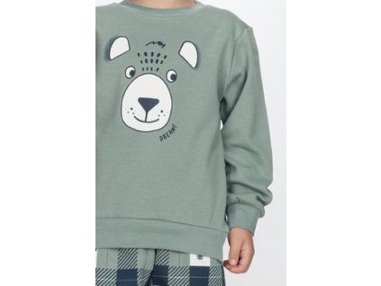 Chlapecké bavlněné pyžamo "BEAR ALLOVER"/Zelená, modrá