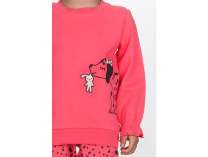 Dívčí bavlněné pyžamo "DALMATIANS/Zelená, růžová, červená