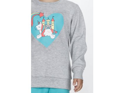 Dívčí bavlněné pyžamo "UNICORN HEART/Růžová, šedá
