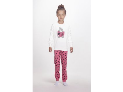 Dívčí bavlněné pyžamo "DREAM STORIES"/Růžová, bílá