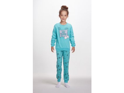 Dívčí bavlněné pyžamo "NAP QUEEN"/Růžová, zelená