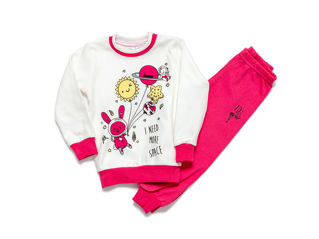 Dívčí pyžamo "PLANETS"/Bílá, růžová Velikost: 9-12 m
