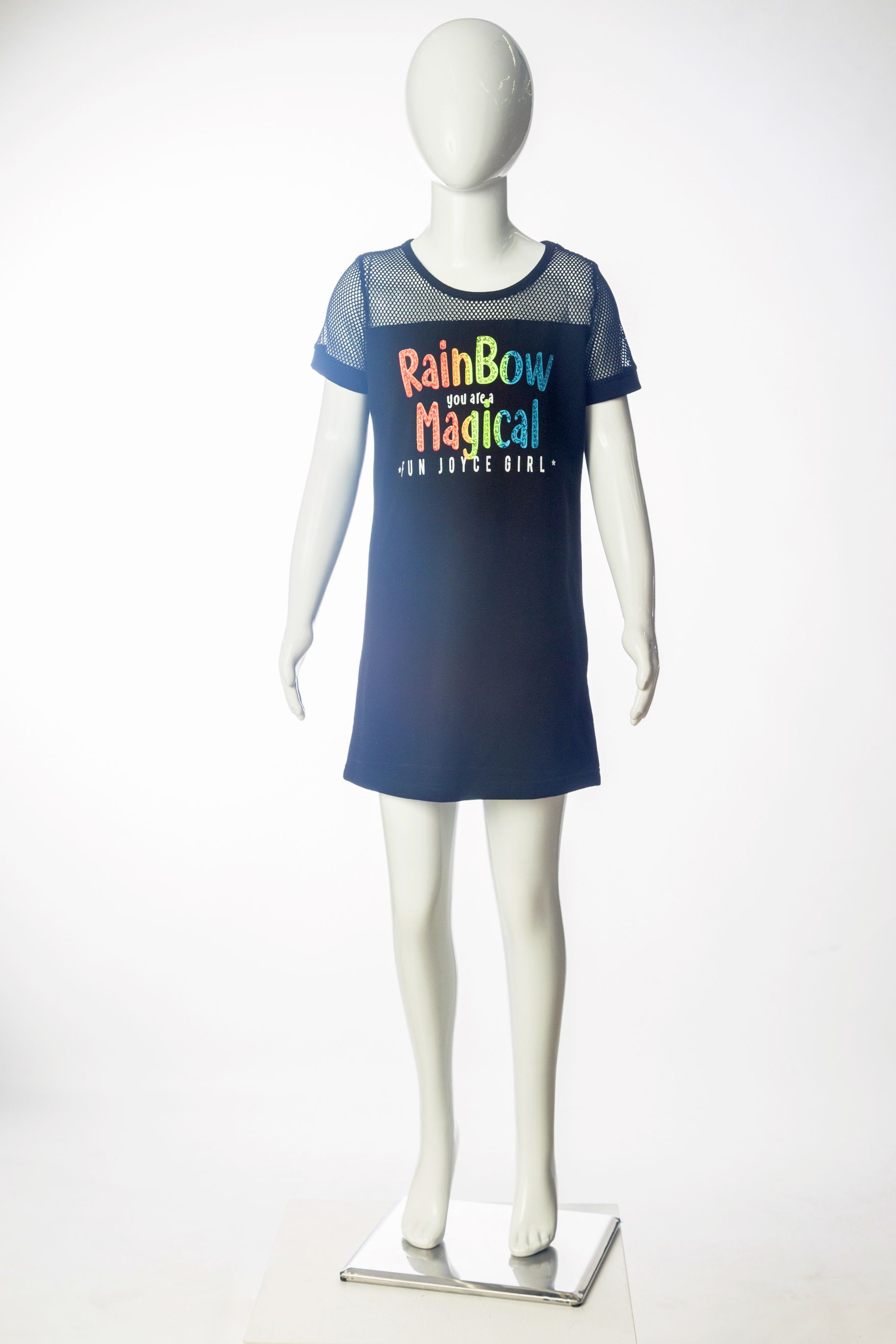 Dívčí síťované šaty "RAINBOW"/Modrá Barva: Modrá, Velikost: Vel. 12 (144/150 cm)